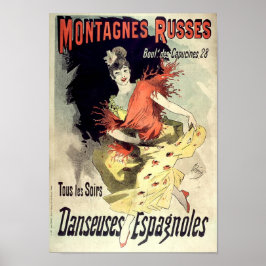 Montagnes Russes 1889 Vintage Fransk Advertising Poster