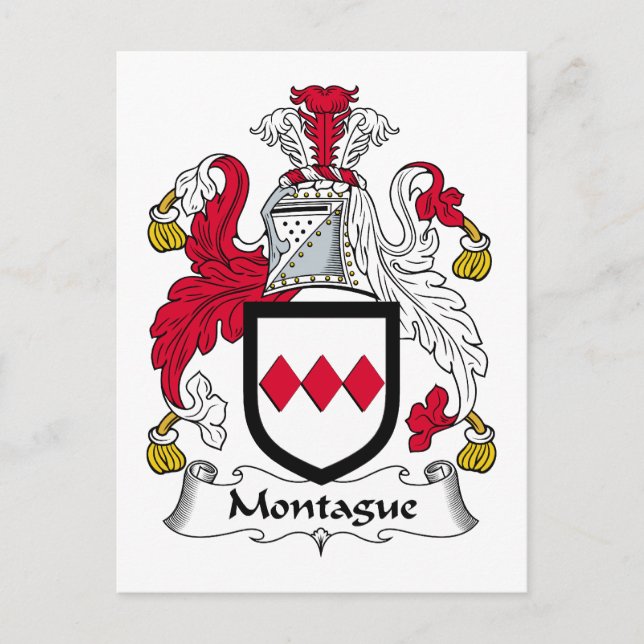 Montague Family Crest Vykort (Framsida)