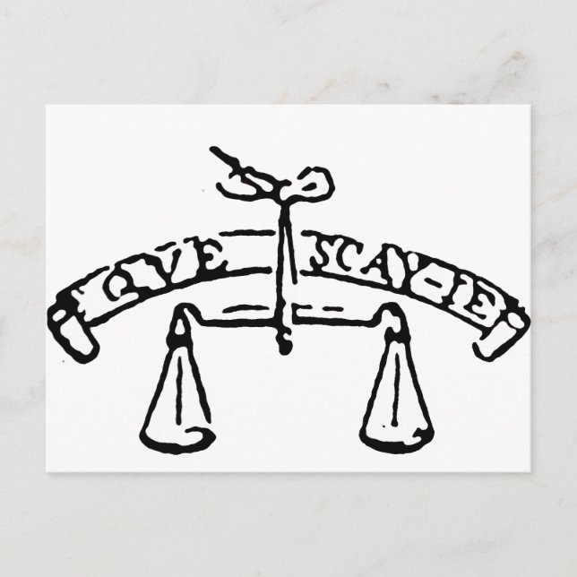 Montaignes motto-Que Sais-Je? Vad vet jag? Vykort (Framsida)