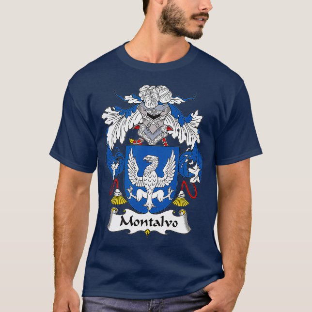 Montalvo Jackar Arm Family Crest T Shirt (Framsida)