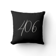 Montana 406 Black with White Area Code
