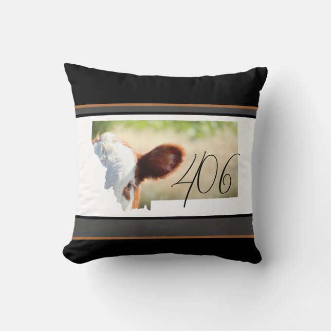 Montana 406 Brown Cow Grönt Meadow Dekorativ kudde (Framsida)