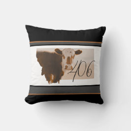 Montana 406 Brown och White Cow Dekorativ kudde