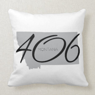 Montana 406 Typography Black White Dekorativ kudde
