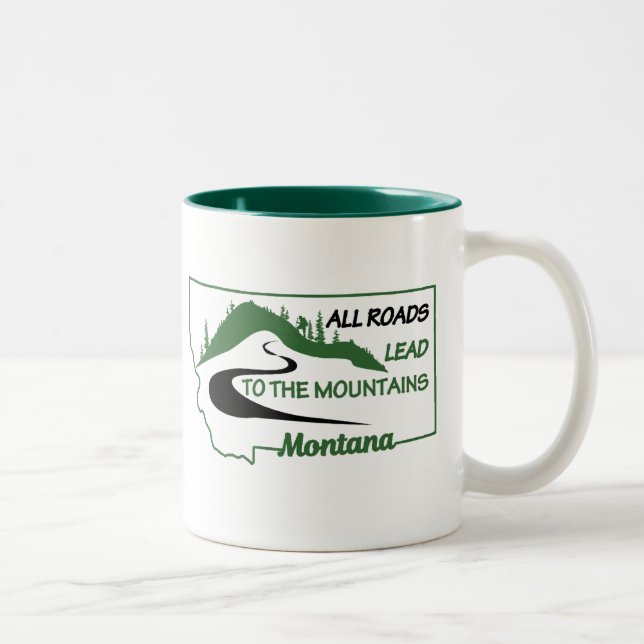 Montana All Roads leder till bergen Två-Tonad Mugg (Höger)
