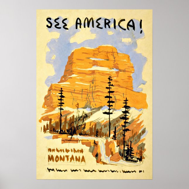Montana America Vintage resor Poster (Framsidan)