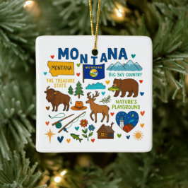Montana Anpassad Familjeresa Jul Julgransprydnad Keramik