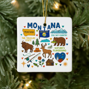 Montana Anpassad Familjeresa Jul Julgransprydnad Keramik