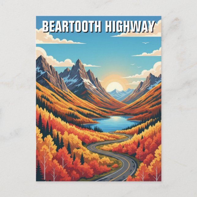 Montana Beartooth Highway Vykort (Framsida)
