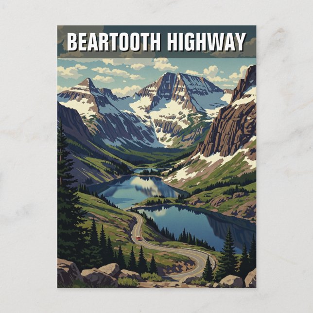 Montana Beartooth Highway Vykort (Framsida)