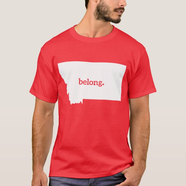 Montana Belong State Karta T Shirt (Framsida)