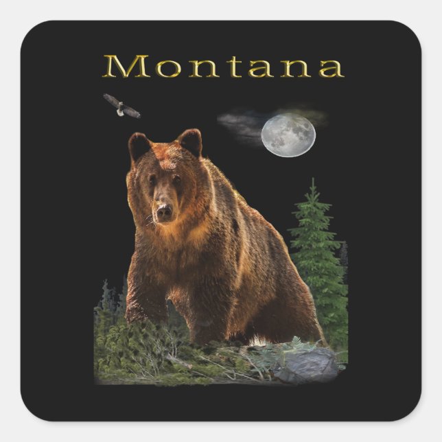 Montana Beras Fyrkantigt Klistermärke (Framsida)