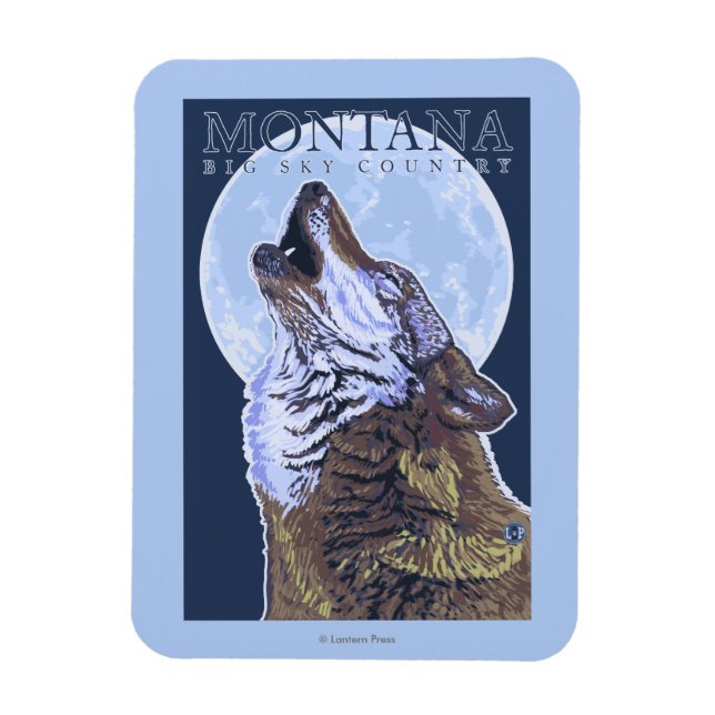 Montana - Big Himlar CountryHowling Varg Magnet (Vertikal)