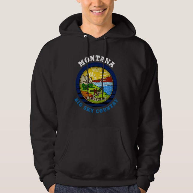 MONTANA BIG HIMLAR STATLIG FLAGGA HOODIE (Framsida)
