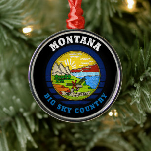 MONTANA BIG HIMLAR STATLIG FLAGGA JULGRANSPRYDNAD METALL