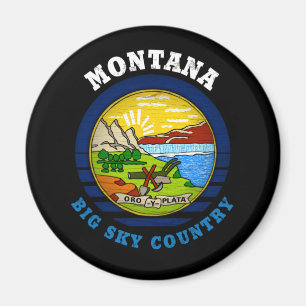 MONTANA BIG HIMLAR STATLIG FLAGGA MAGNET