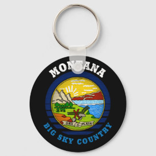 MONTANA BIG HIMLAR STATLIG FLAGGA NYCKELRING