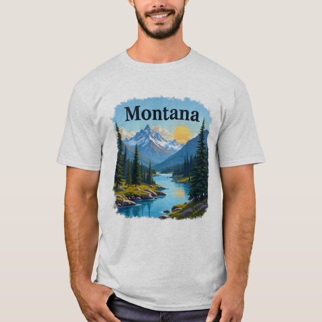 Montana Big Himmel berg River Tee (Framsida)