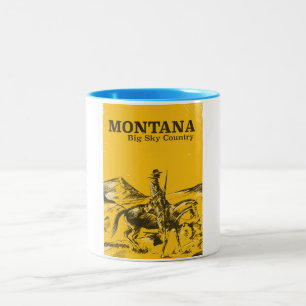 Montana Big sky Country vintage reseaffisch Två-Tonad Mugg