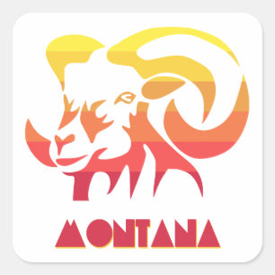 Montana Bighorn Fyrkantigt Klistermärke