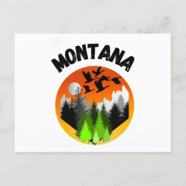 Montana Birds, Mountains och Träd. Fridluftsmännis Vykort