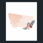 Montana Blommigt Watercolor State Poster<br><div class="desc">Montana Blommigt Watercolor State</div>