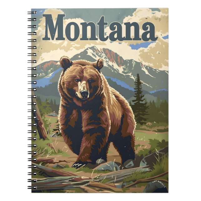 Montana Brown Bear Anteckningsbok (Framsidan)