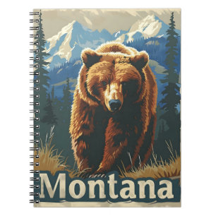 Montana Brown Bear Grizzly Anteckningsbok