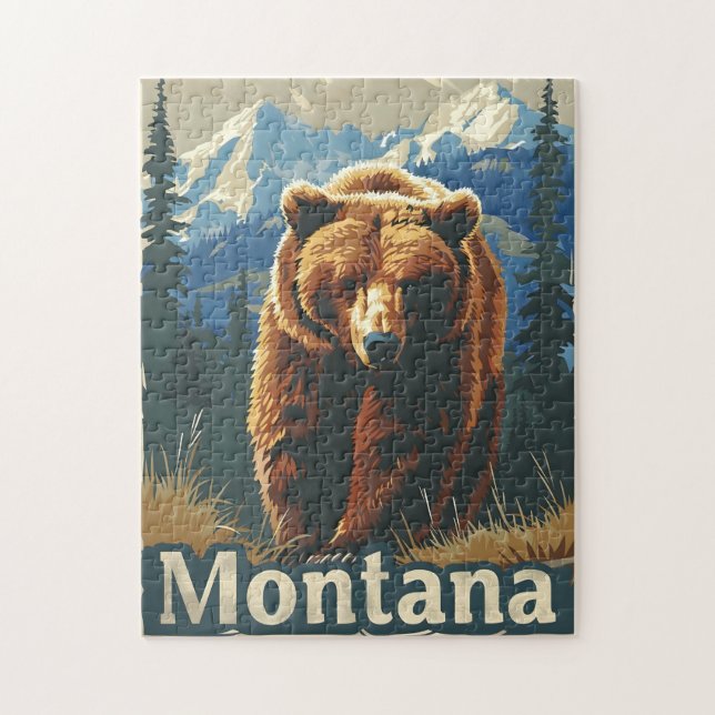 Montana Brown Bear Grizzly Pussel (Vertikal)