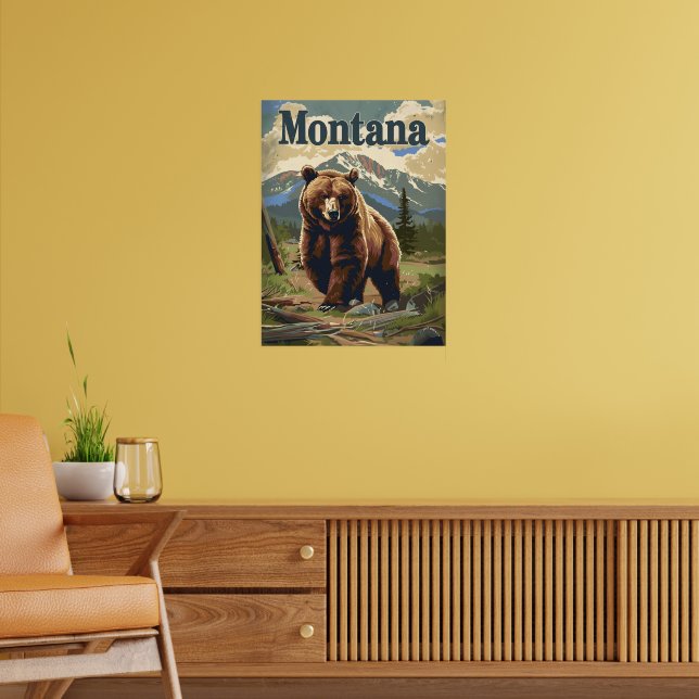 Montana Brown Bear Poster (Vardagsrum 2)