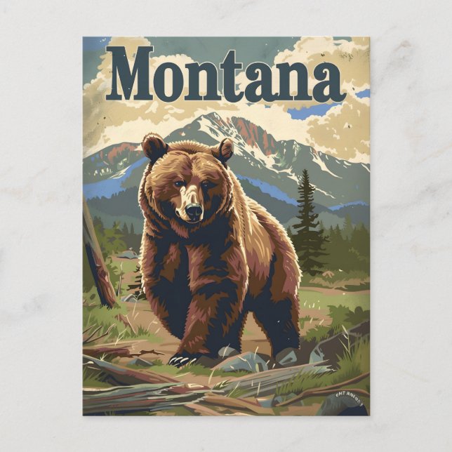 Montana Brown Bear Vykort (Framsida)
