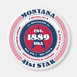 Montana Circle Typography Souvenir Magnet