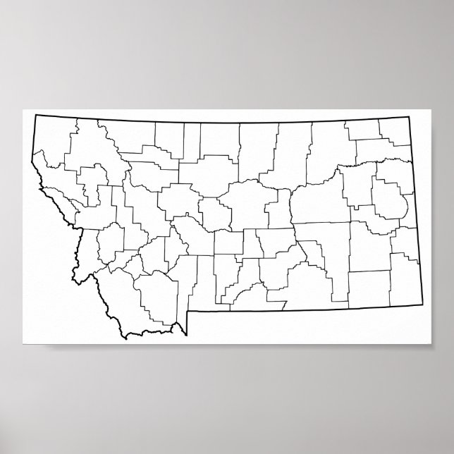 Montana Countys Blank Outline Karta Poster (Framsidan)