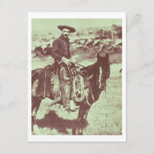 Montana Cowboy, c.1880 (b/w bild) Vykort