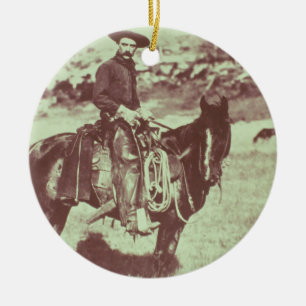Montana Cowboy, c.1880 (b-/wfotoet) Julgransprydnad Keramik