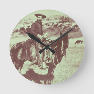 Montana Cowboy, c.1880 (b-/wfotoet) Rund Klocka