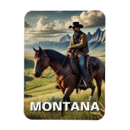 Montana Cowboy på en häst Magnet
