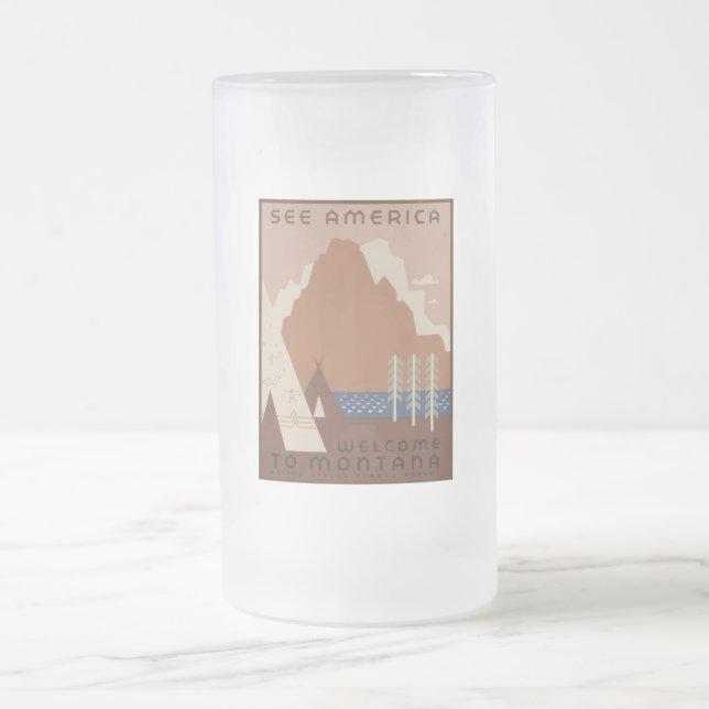 Montana delstat: Indianska stammar, berg, prärien Frostat Ölglas (Center)