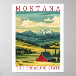 Montana, den amerikanska staten Travel Ställe Poster