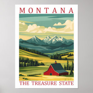 Montana, den amerikanska staten Travel Ställe Poster
