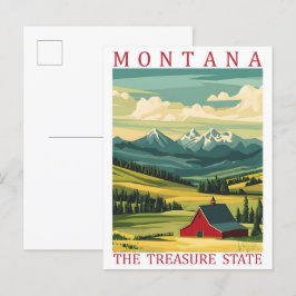 Montana, den amerikanska staten Travel Ställe Vykort