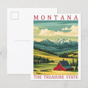 Montana, den amerikanska staten Travel Ställe Vykort