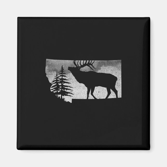 Montana Elk Hunter Magnet (Framsidan)