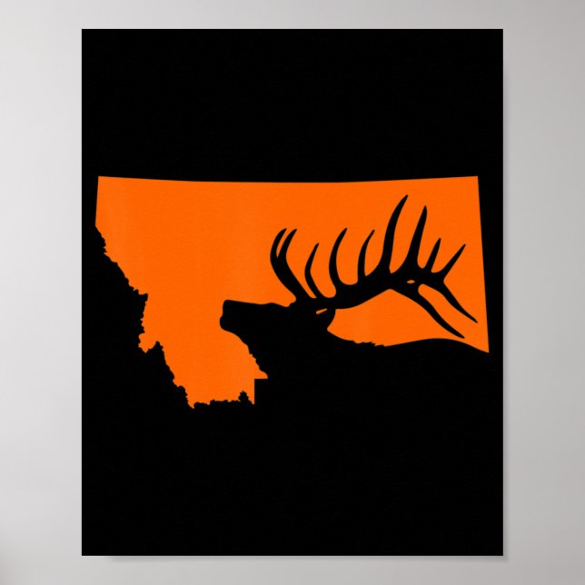 Montana Elk Hunting Poster (Framsidan)