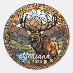 Montana Elk Mountain Runt Klistermärke