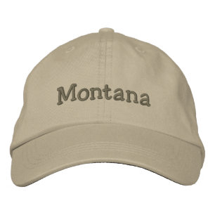 Montana Embroized Baseball Cap / Hat Khaki Broderad Keps