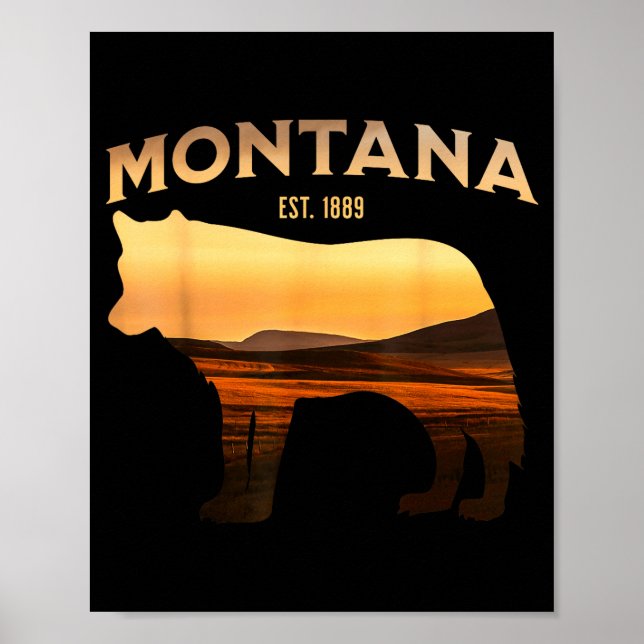 Montana Est 1889 Varg Scenisk Wilderness-vy Poster (Framsidan)