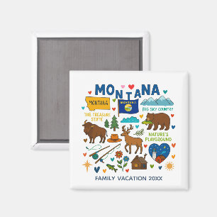 Montana Familjeresa Minnessak Anpassad Magnet