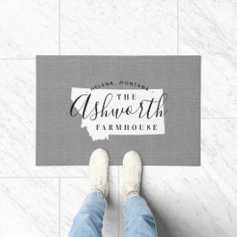 Montana Family Monogram State Doormat