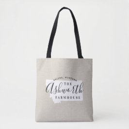 Montana Family Monogram State Tote Bag Tygkasse